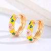 1 Pair Casual Elegant Lady Flower Enamel Copper Earrings