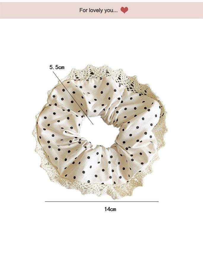 Women's Elegant Cute Polka Dots Cloth Lace Hair Tie