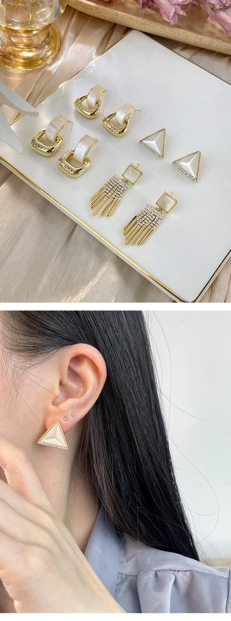 Shake the sound hot with the recommend 100 925 silver pin earrings earrings classic geometric long tassel earrings