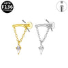 1 Piece Lip Rings Elegant Simple Style Artistic Geometric Pure Titanium Titanium Alloy Zircon 14K Gold Plated Silver Plated Lip Rings Ear Cartilage Rings & Studs