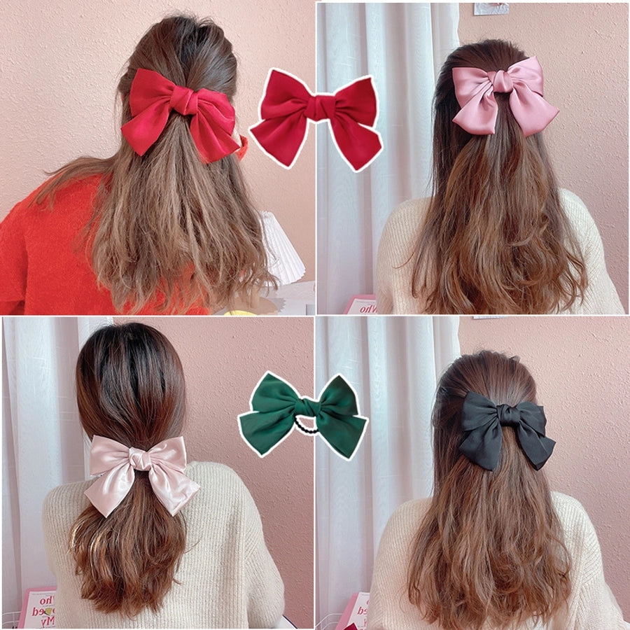 fashion bow knot cloth pleated hair clip 1 piece