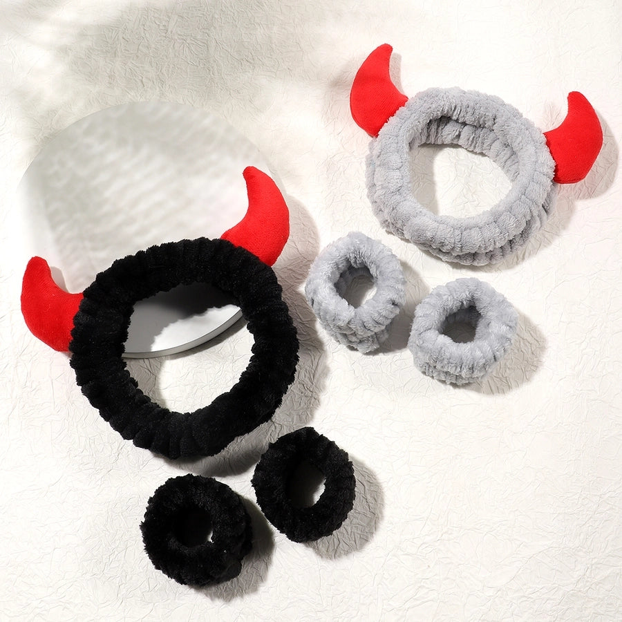 Women's Simple Style Classic Style Horns Flannel Hair Band