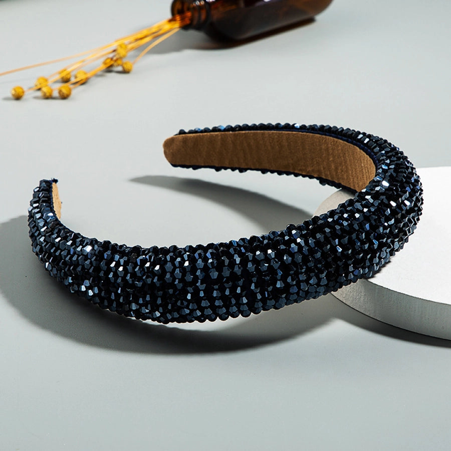 spring new sponge crystal wide edge headband