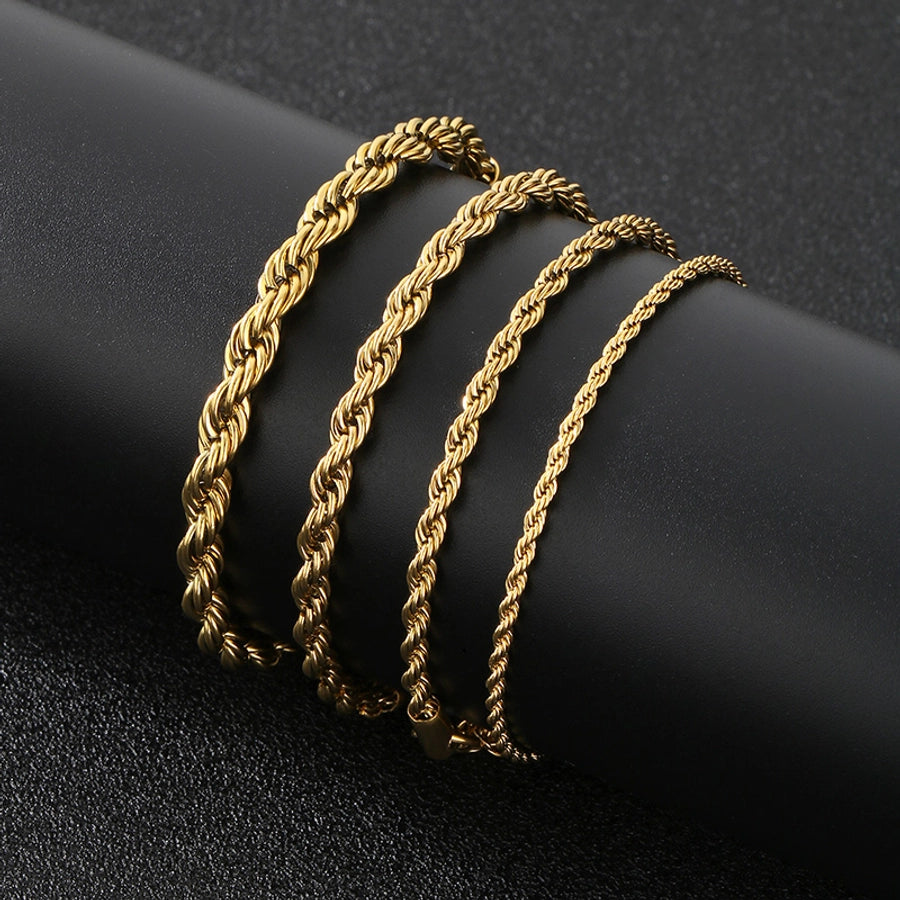 Jewelry Simple Style Geometric 304 Stainless Steel 18K Gold Plated Bracelets Necklace