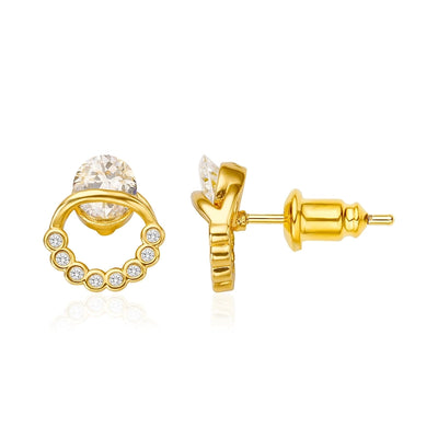 1 Pair Retro Geometric Plating Inlay Copper Zircon Zircon Ear Studs