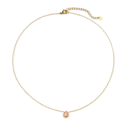 Jewelry Vintage Style French Style Geometric Water Droplets Titanium Steel Natural Stone 14K Gold Plated Plating Pendant Necklace