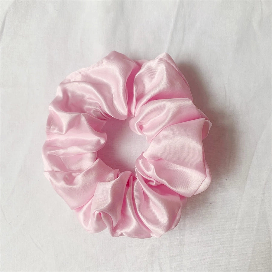 simple style commute solid color cloth handmade pleated hair tie