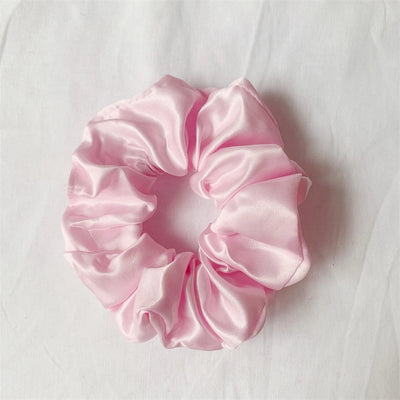 simple style commute solid color cloth handmade pleated hair tie