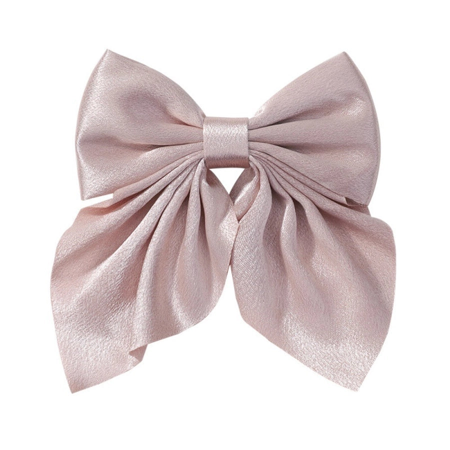 Girl'S Sweet IG Style Bow Knot Yao Ming Polyester Ribbed Band Hair Clip
