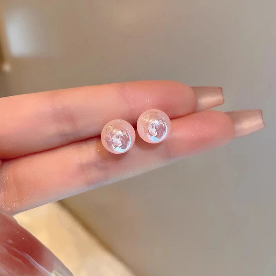 Pink Mermaid Ji Pearl Earrings  New Trendy Niche Design Sense Earrings Light Luxury Internet Celebrity Fashion Earrings