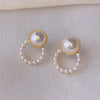 1 pair elegant simple style streetwear flower bow knot plating inlay alloy artificial pearls zircon ear studs