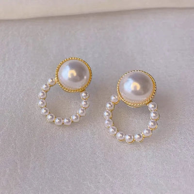1 pair elegant simple style streetwear flower bow knot plating inlay alloy artificial pearls zircon ear studs