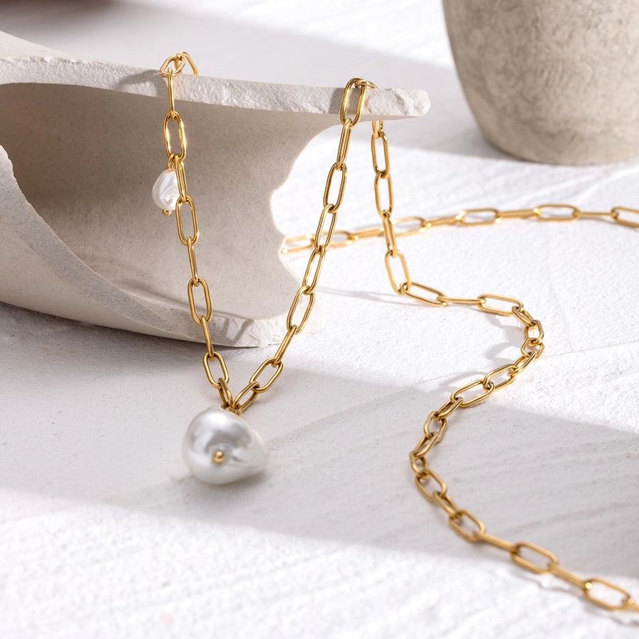 Jewelry Simple Style Classic Style Irregular 304 Stainless Steel 18K Gold Plated Pendant Necklace