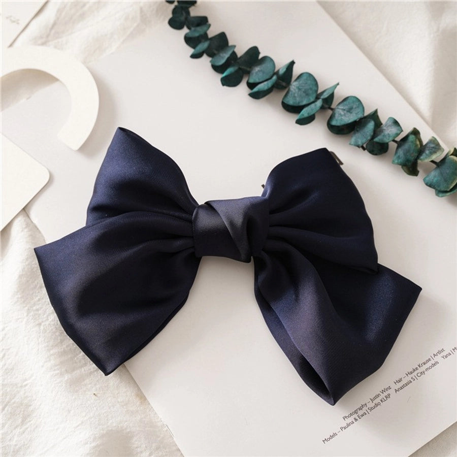preppy style bow knot cloth hair clip 1 piece