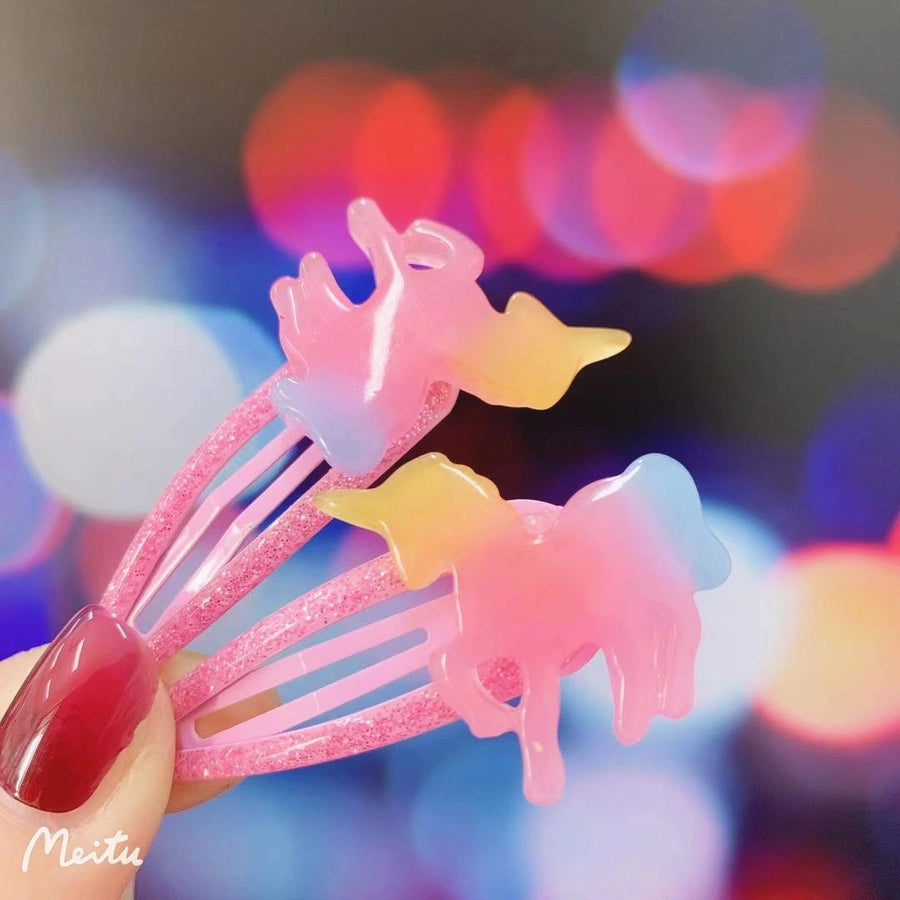 cute unicorn plastic hair clip