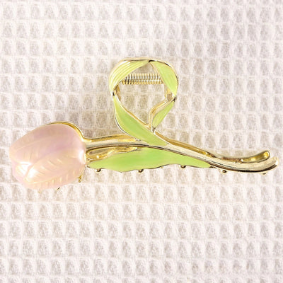Small fresh tulip flower hairpin back head clip hair shark clip Japanese and Korean wind high-grade hair accessories women