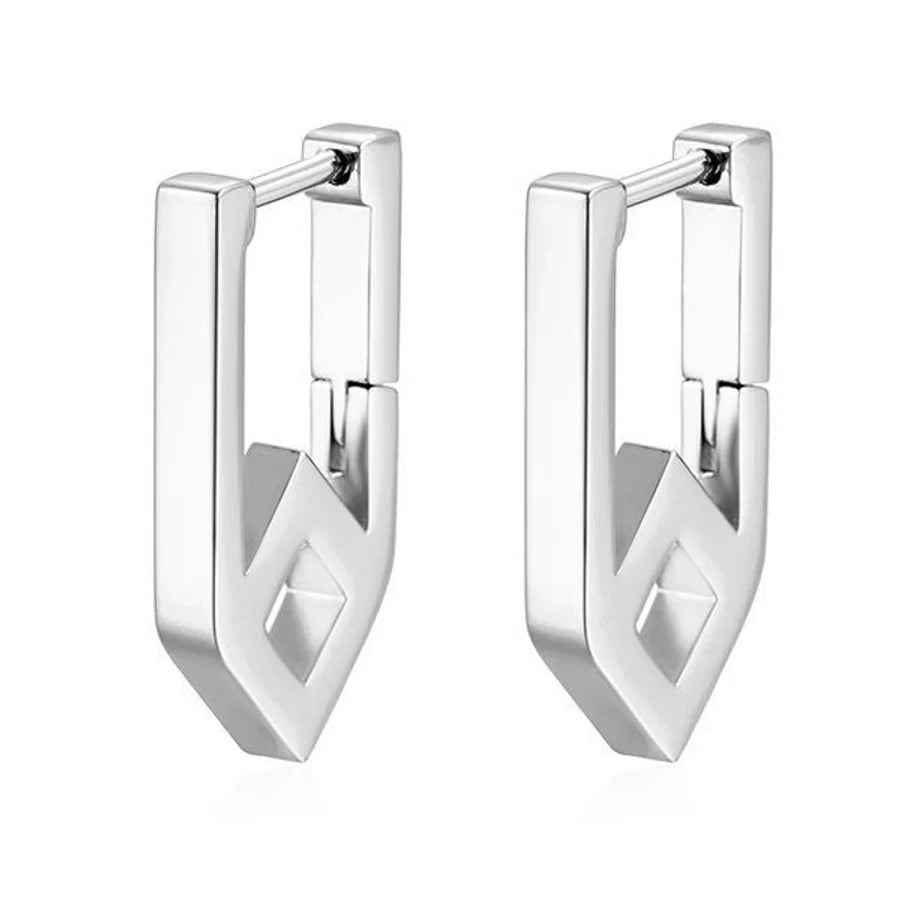1 Pair IG Style Geometric Solid Color Plating 304 Stainless Steel 18K Gold Plated Earrings