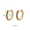1 Pair IG Style Geometric Inlay Copper Zircon Gold Plated Earrings