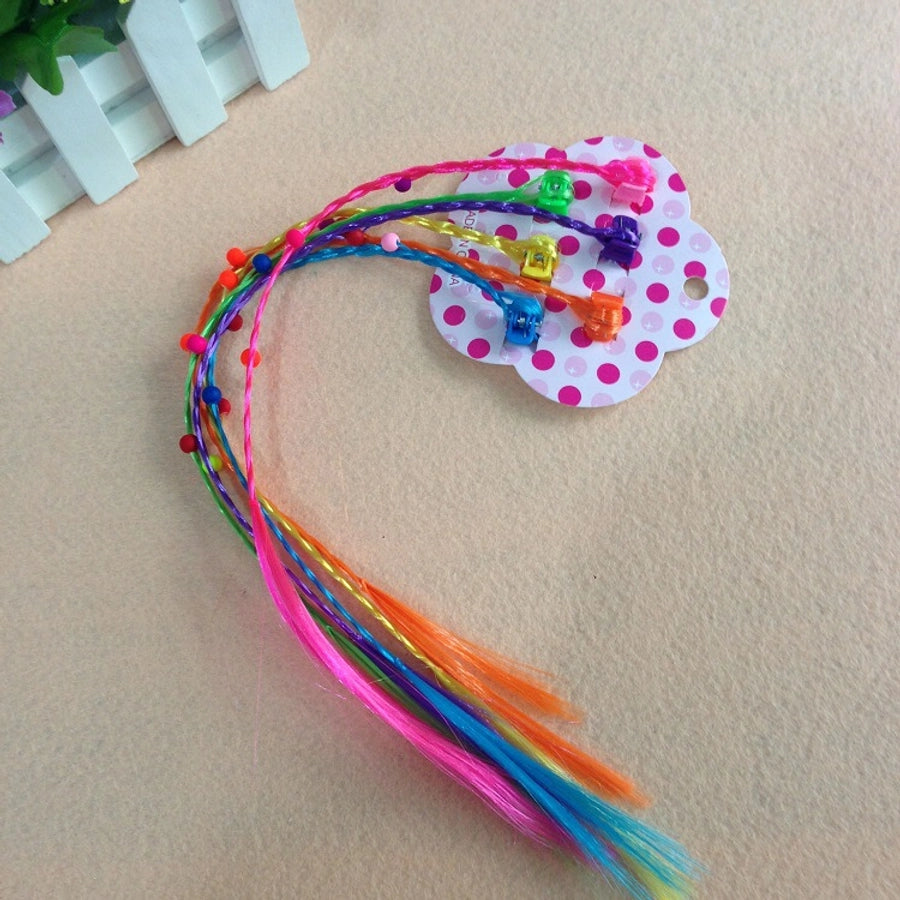kid's cartoon style heart shape chemical fiber feather braid hair accessories