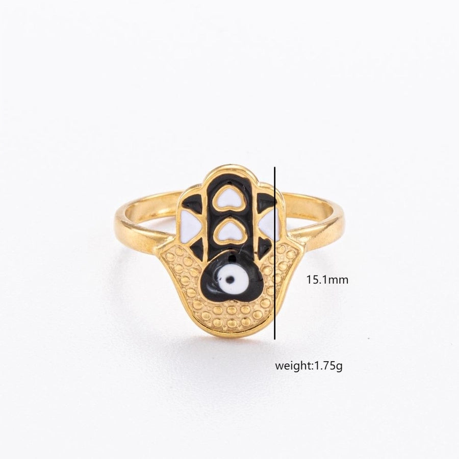 Jewelry Elegant Devil's Eye Star Heart Shape 304 Stainless Steel Open Rings