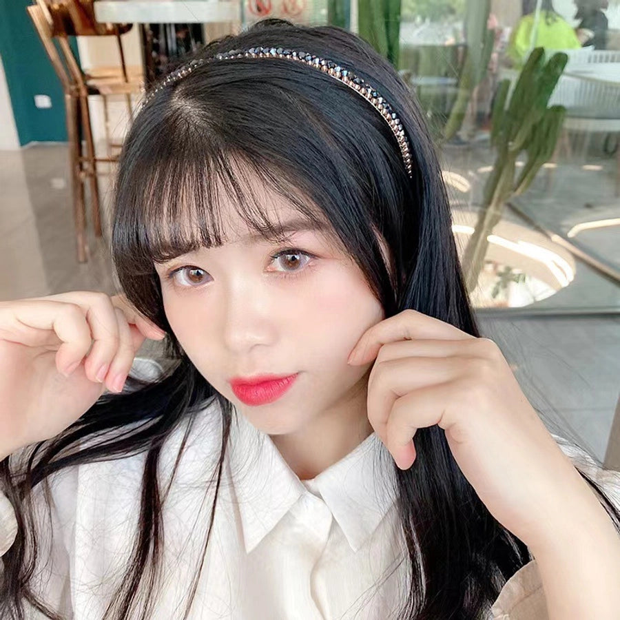 women's sweet u shape metal inlay crystal hair band