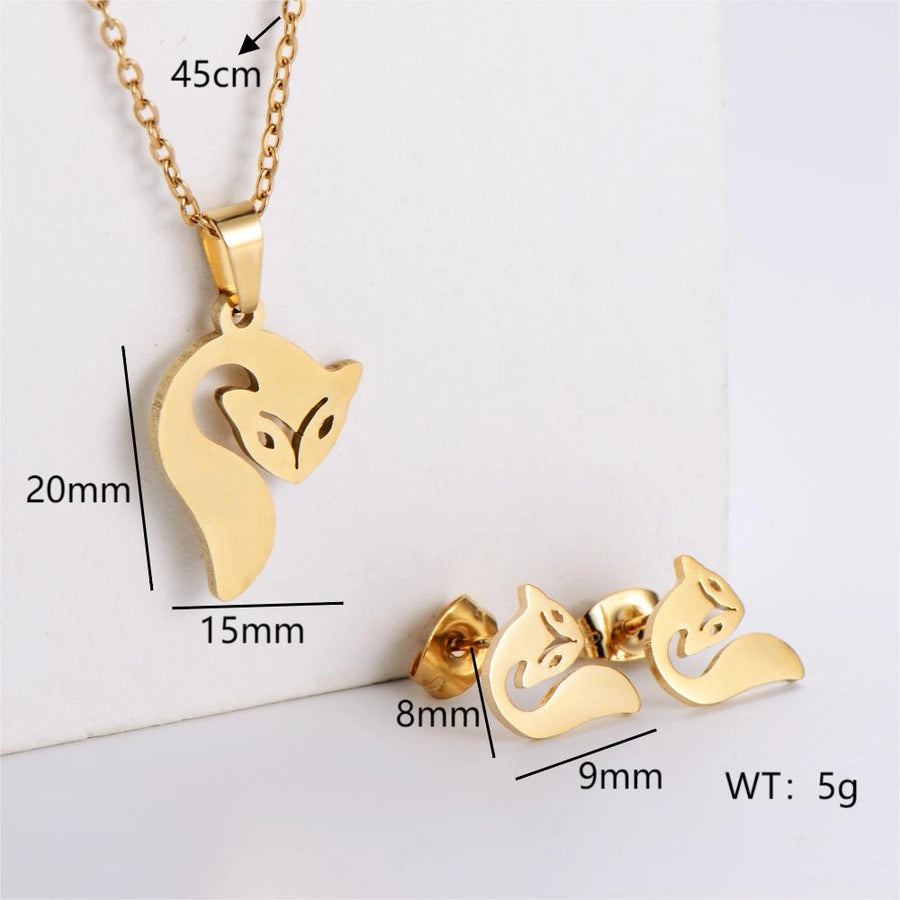 Jewelry Simple Style Classic Style Infinity Dollars Butterfly 304 Stainless Steel Jewelry Set