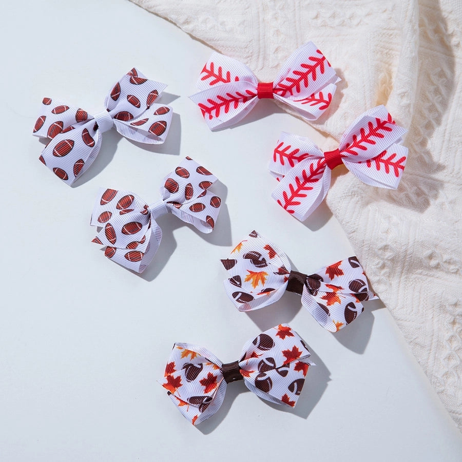 children's bow hair accessories girls' rugby dovetail hairpin cheerleading accessories metal duckbill clip