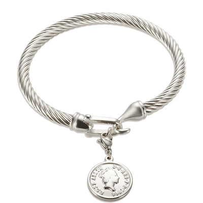 Marine Style Starfish Heart Shape Shell Titanium Steel Bangle In Bulk