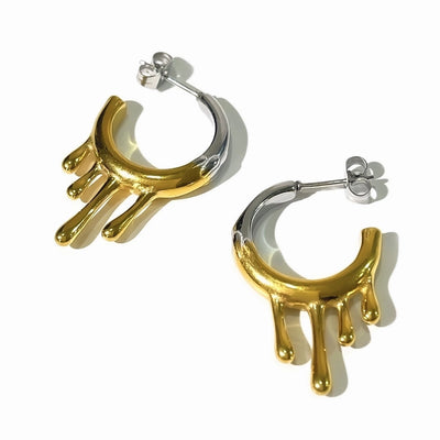 1 Pair Vintage Style Simple Style Geometric 316L Stainless Steel  18K Gold Plated Ear Studs