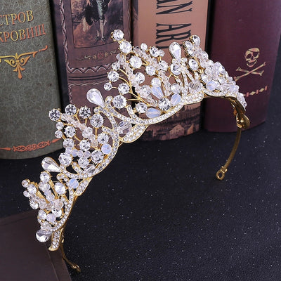 fashion crown flower alloy rhinestone crown 1 piece