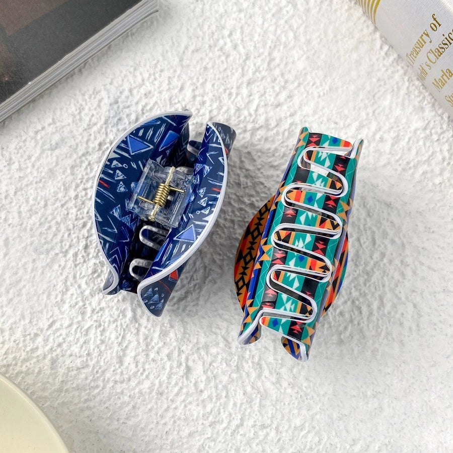 Women's Casual Bohemian Printing Acetic acid sheets Hair Claws