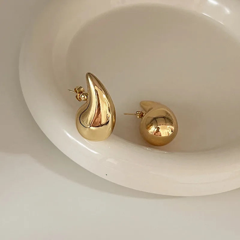 1 Pair Streetwear Geometric Heart Shape Plating Alloy Earrings