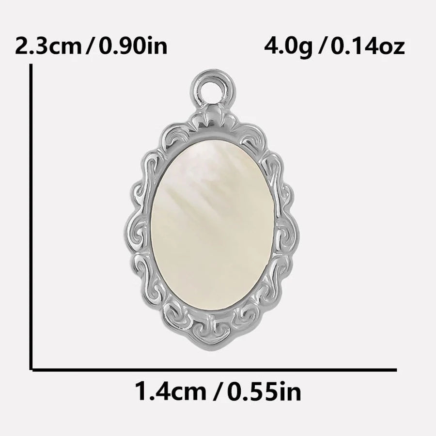 Jewelry Vintage Style Classic Style Oval 304 Stainless Steel Shell Abalone Shell 18K Gold Plated Irregular Plating Pendant Necklace