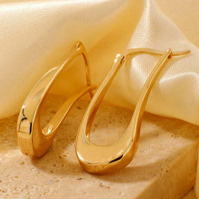 1 Pair Retro Shiny Korean Style Geometric Plating Copper K Gold Plated Earrings