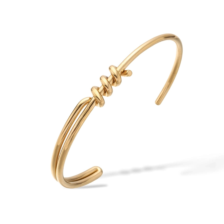 Retro Simple Style Commute Geometric 304 Stainless Steel Cuff Bracelets In Bulk