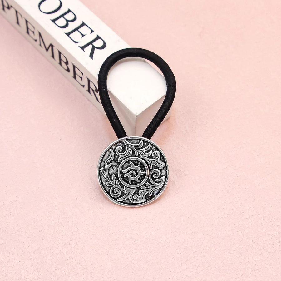 Women's Ethnic Style Color Block Cloth Metal Hair Tie