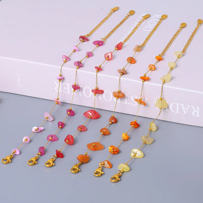 Europe and America  New Natural Stone Temperament Clavicle Necklace Bracelet Stainless Steel Non-Fading Light Luxury Jewelry Suit