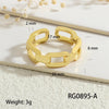 Copper Geometric Solid Color Open Rings