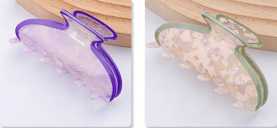 simple style checkered acetic acid sheets hair claws 1 piece