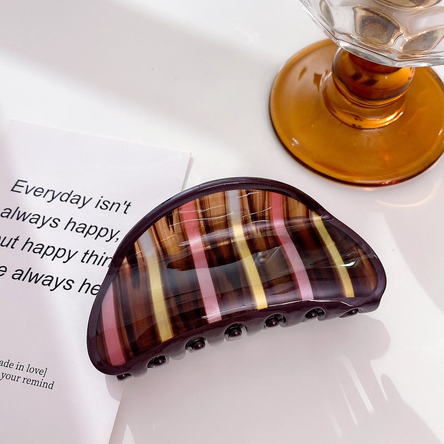 Women's Retro Stripe Acetic acid sheets Hair Claws