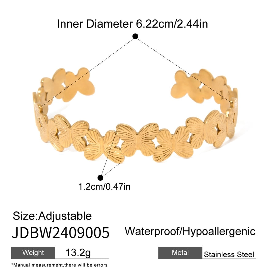 Simple Style Classic Style Butterfly 304 Stainless Steel Bangle In Bulk