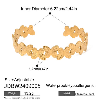 Simple Style Classic Style Butterfly 304 Stainless Steel Bangle In Bulk