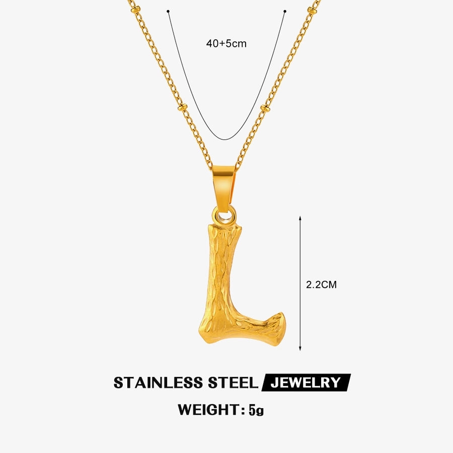 Jewelry Simple Style Cool Style letter 304 Stainless Steel 18K Gold Plated Plating Pendant Necklace