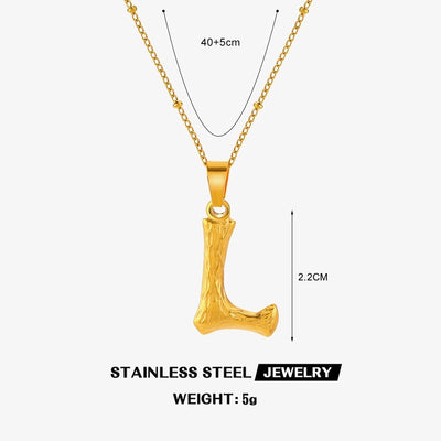 Jewelry Simple Style Cool Style letter 304 Stainless Steel 18K Gold Plated Plating Pendant Necklace
