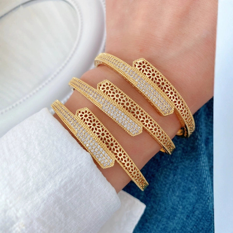 Jewelry Vintage Style Classic Style Geometric Copper Zircon Plating Rings Bracelets