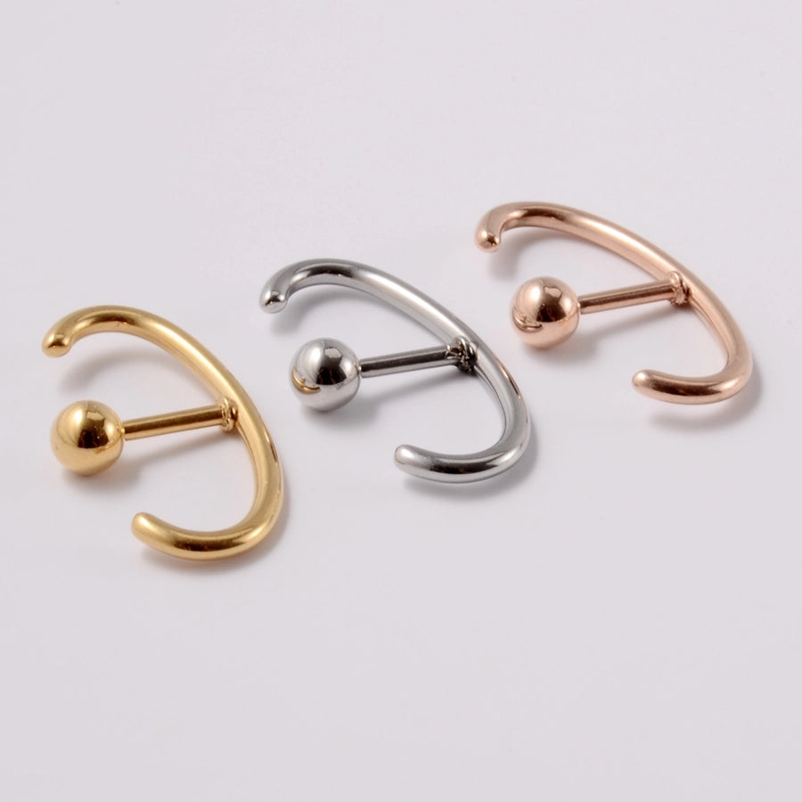 1 Piece Lip Rings Casual Elegant Vacation C Shape Arc 304 Stainless Steel 18K Gold Plated Ear Cartilage Rings & Studs