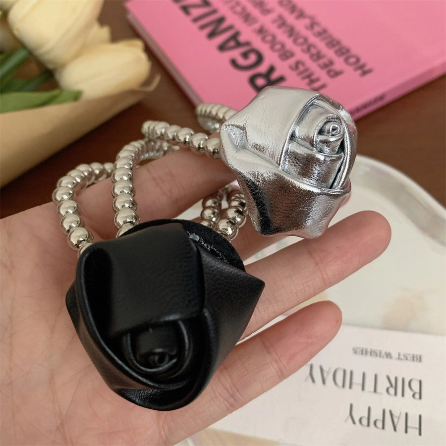 Women's Retro Simple Style Flower Leather Hair Tie