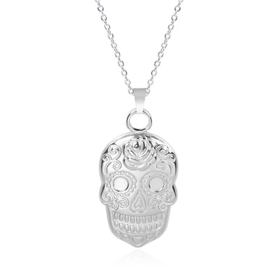 Jewelry Casual Hip-Hop Funny Skull 304 Stainless Steel 18K Gold Plated Plating Pendant Necklace