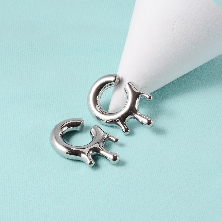 1 Piece Casual C Shape Animal Circle 304 Stainless Steel 18K Gold Plated Stainless Steel Earrings