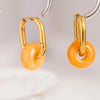 1 Pair Simple Style Geometric Plating 304 Stainless Steel natural stone Drop Earrings